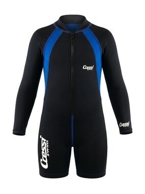 Cressi Kids Shorty Wetsuit Thermal Swim Suit Blue Black Size M Fits 5/6